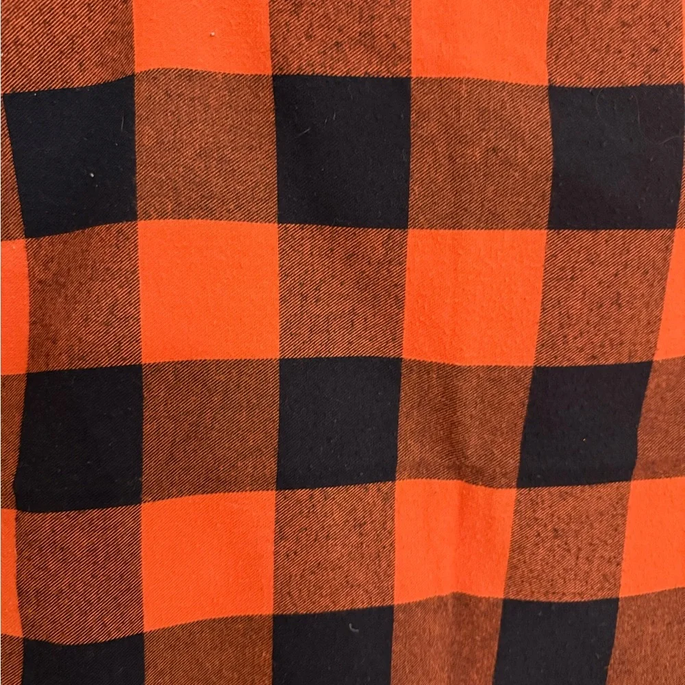 2-Pillow covers w/fringe black and orange plaid 19